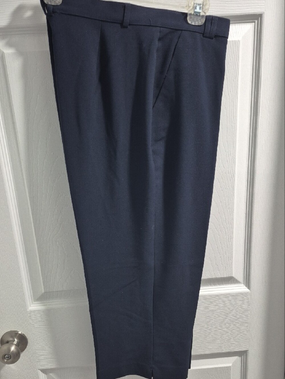 Investments Women's Navy Dress Capris Pants - Tailored Pleat Front - Picture 2 of 6